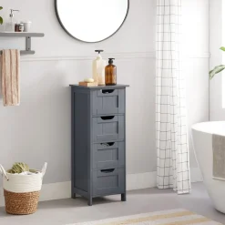 New SONGMICS Colonne 4 tiroirs gris