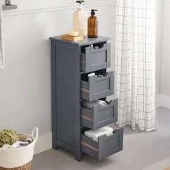 New SONGMICS Colonne 4 tiroirs gris