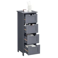 New SONGMICS Colonne 4 tiroirs gris
