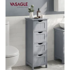 New SONGMICS Colonne 4 tiroirs gris