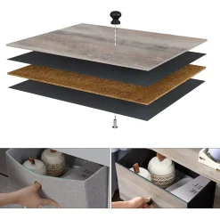 Sale SONGMICS Commode 6 tiroirs Greige + Noir