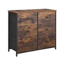 Best SONGMICS Commode 6 tiroirs industriel Marron Rustique + Noir