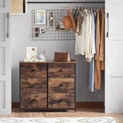 Best SONGMICS Commode 6 tiroirs industriel Marron Rustique + Noir