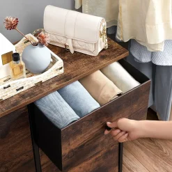 Best SONGMICS Commode 6 tiroirs industriel Marron Rustique + Noir