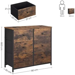 Best SONGMICS Commode 6 tiroirs industriel Marron Rustique + Noir