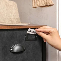 Hot SONGMICS Commode en Tissu Marron Rustique + Noir