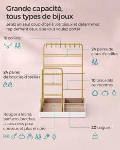 Shop SONGMICS Commode en tissu avec 4 tiroirs gris clair blanc