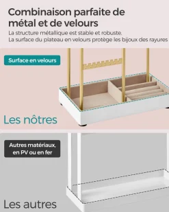 Shop SONGMICS Commode en tissu avec 4 tiroirs gris clair blanc