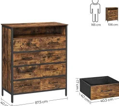 Clearance SONGMICS Commode industriel Rustique