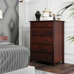 Shop SONGMICS Commode verticale espresso Blanc