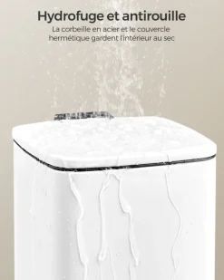 Fashion SONGMICS Corbeille à déchets 6L à pédale noir