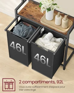 Flash Sale SONGMICS Corbeille linge sale grège chiné et gris ardoise