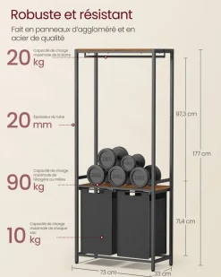Flash Sale SONGMICS Corbeille linge sale grège chiné et gris ardoise