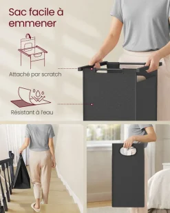 Flash Sale SONGMICS Corbeille linge sale grège chiné et gris ardoise