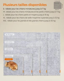 Clearance SONGMICS Couverture chien hydrofuge réversible 73 x 63 cm gris ombré