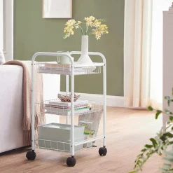 Fashion SONGMICS Desserte 3 niveaux Blanc