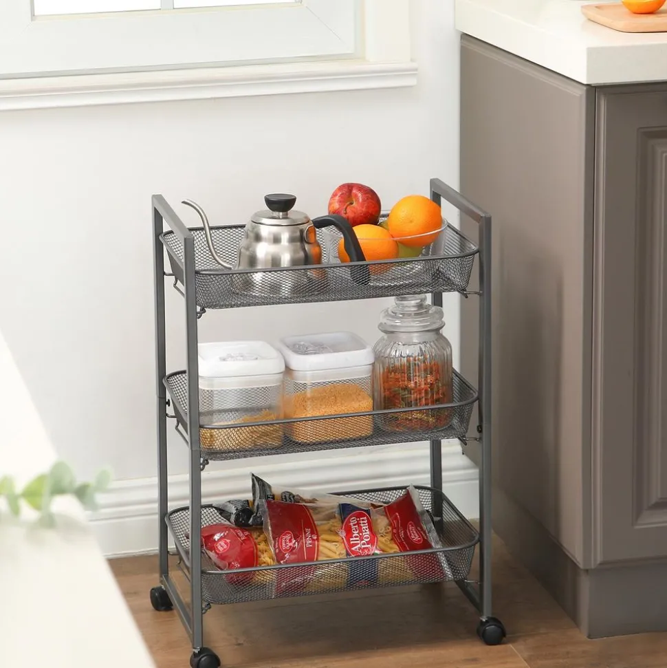 Best SONGMICS Desserte 2 niveaux gris