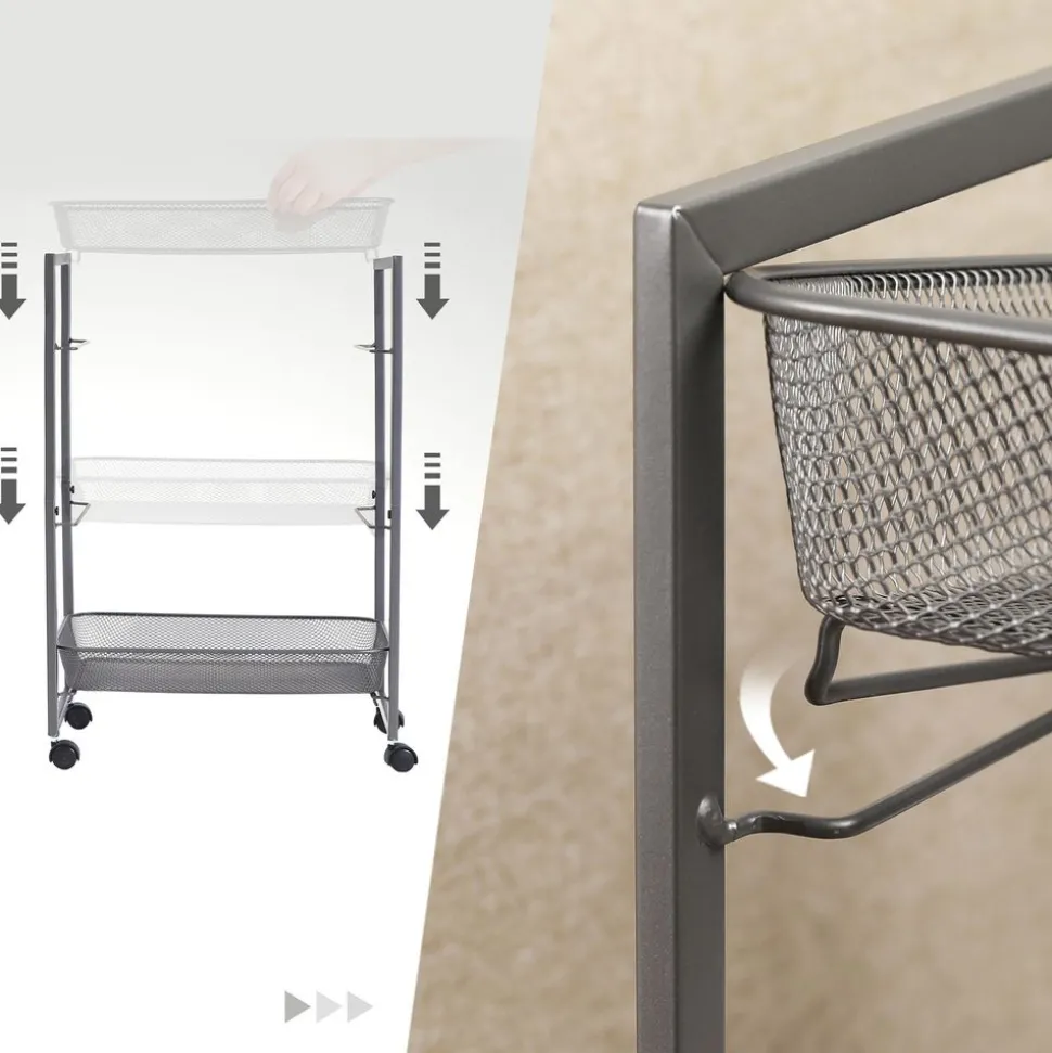 Best SONGMICS Desserte 2 niveaux gris