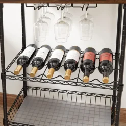 Fashion SONGMICS Desserte à vin Noir