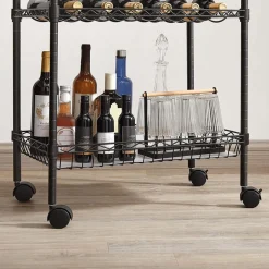 Fashion SONGMICS Desserte à vin Noir