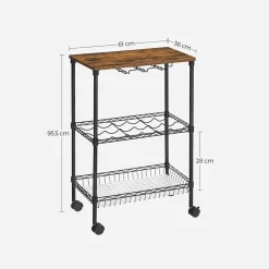 Fashion SONGMICS Desserte à vin Noir