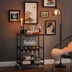 New SONGMICS Desserte bar industriel Marron Rustique + Noir