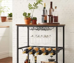 New SONGMICS Desserte bar industriel Marron Rustique + Noir