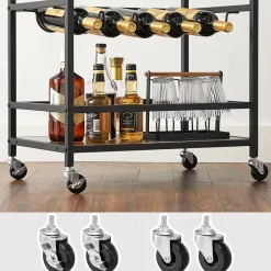 New SONGMICS Desserte bar industriel Marron Rustique + Noir