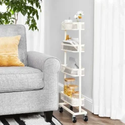 Hot SONGMICS Desserte fine 4 niveaux blanc