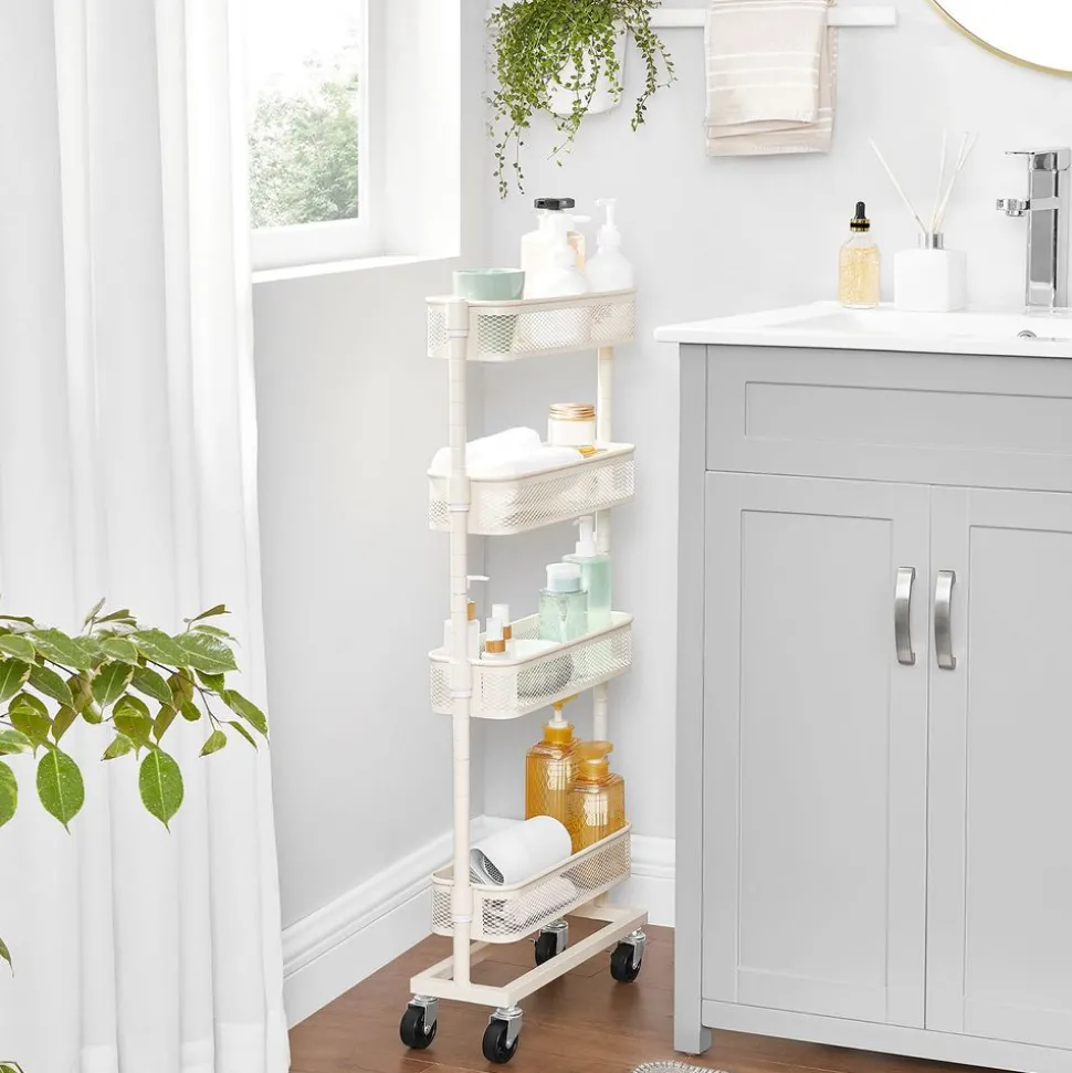 Hot SONGMICS Desserte fine 4 niveaux blanc