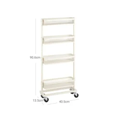 Hot SONGMICS Desserte fine 4 niveaux blanc