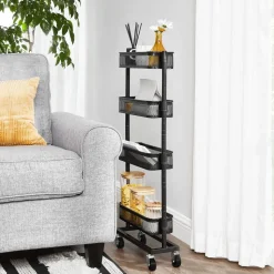 Hot SONGMICS Desserte fine 4 niveaux blanc