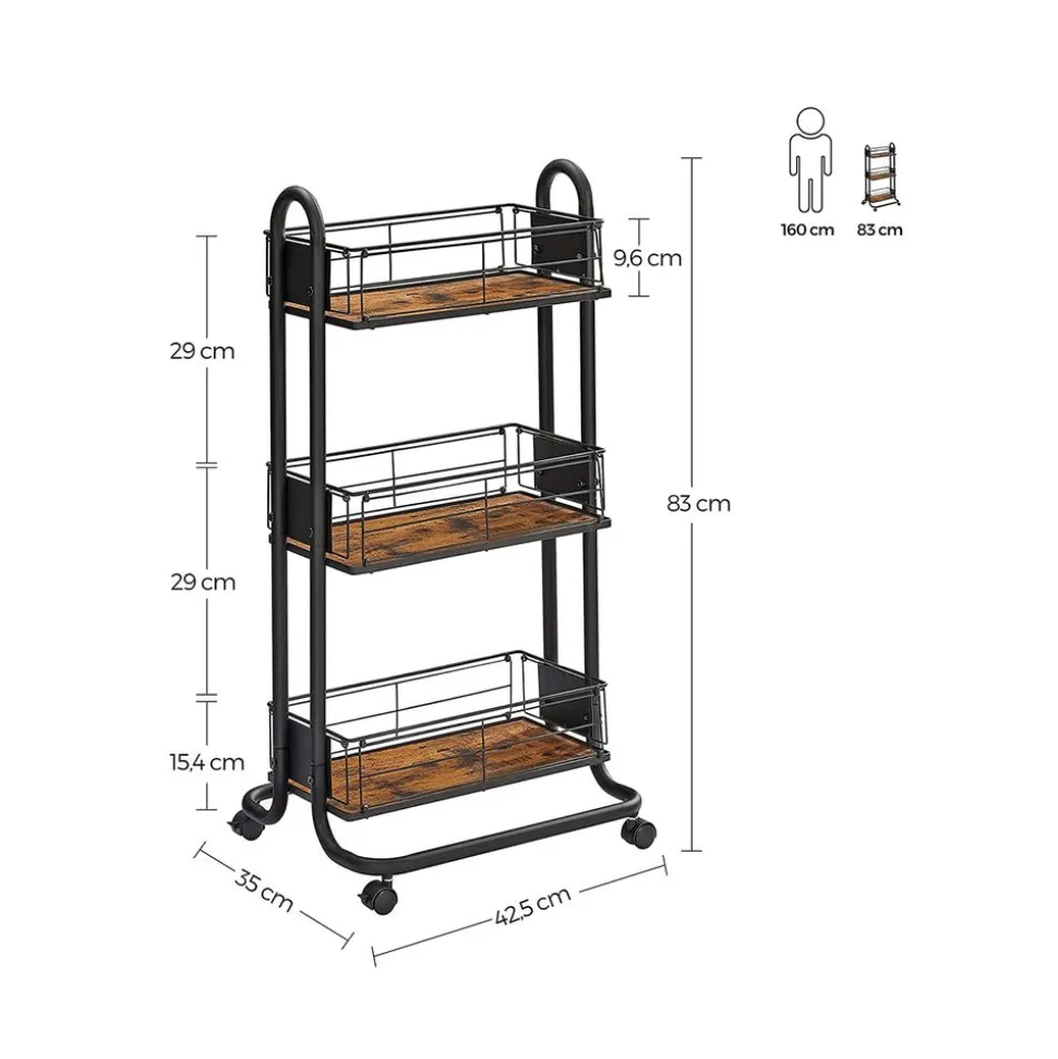 Online SONGMICS Desserte industriel Noir