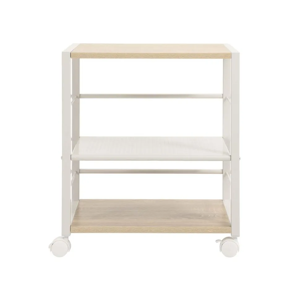 Store SONGMICS Desserte roulante couleur chêne Blanc