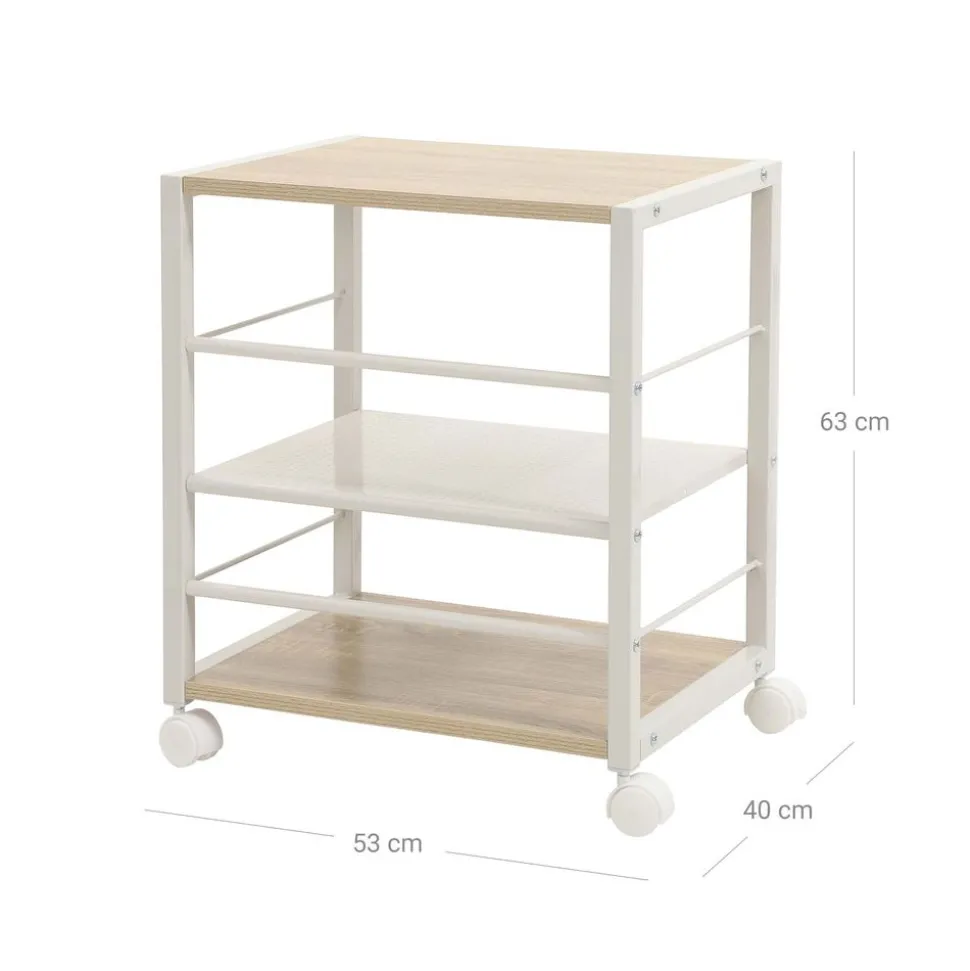 Store SONGMICS Desserte roulante couleur chêne Blanc