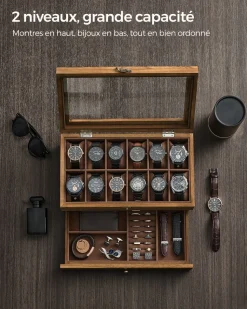 Best SONGMICS Double portant à vêtements avec roulettes blanc