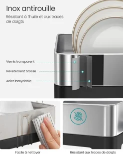 Sale SONGMICS Egouttoir vaisselle porte-ustensiles en acier inoxydable argenté et noir