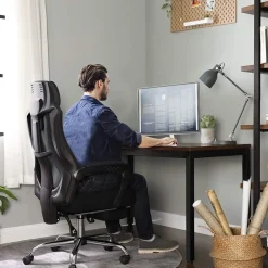 New SONGMICS EKHO 2 tabourets de bar avec dossier incurvé marron caramel