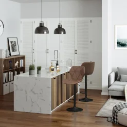 Discount SONGMICS EKHO 2 tabourets de bar pivotant à 360° hauteur 65 cm marron caramel