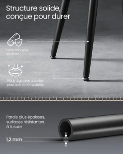 Fashion SONGMICS EKHO Tabouret de salle à manger moderne mi-siècle noir d'encre