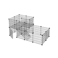 Discount SONGMICS Enclos modulable 2 niveaux Noir