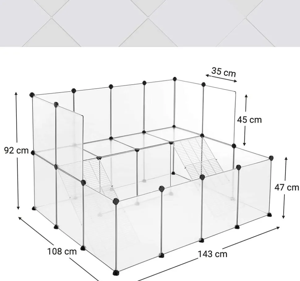 Outlet SONGMICS Enclos modulable 143 x 108 x 92 cm (L x l x H)