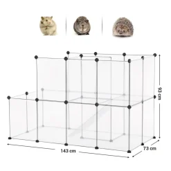 Sale SONGMICS Enclos modulable 143 x 73 x 93 cm (L x l x H) Blanc