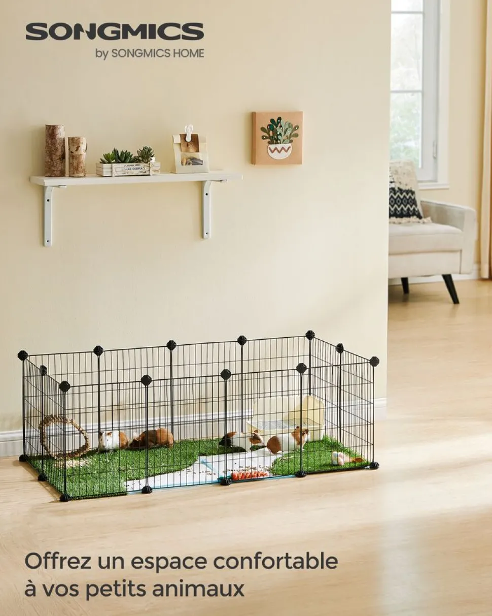 Sale SONGMICS Enclos modulable petits animaux