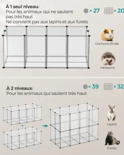 Discount SONGMICS Enclos pour petits animaux Blanc