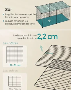 Online SONGMICS Enclos pour petits animaux Noir