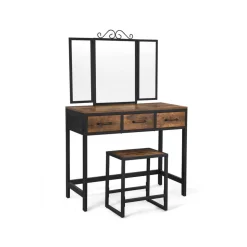 Flash Sale SONGMICS Ensemble de Table de Maquillage Marron Rustique