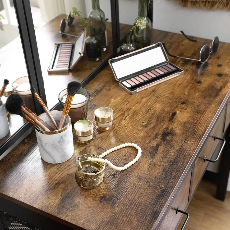 Flash Sale SONGMICS Ensemble de Table de Maquillage Marron Rustique