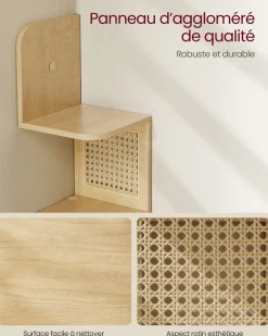 Clearance SONGMICS Ensemble d’étagères d’angle à 4 niveaux argent et beige