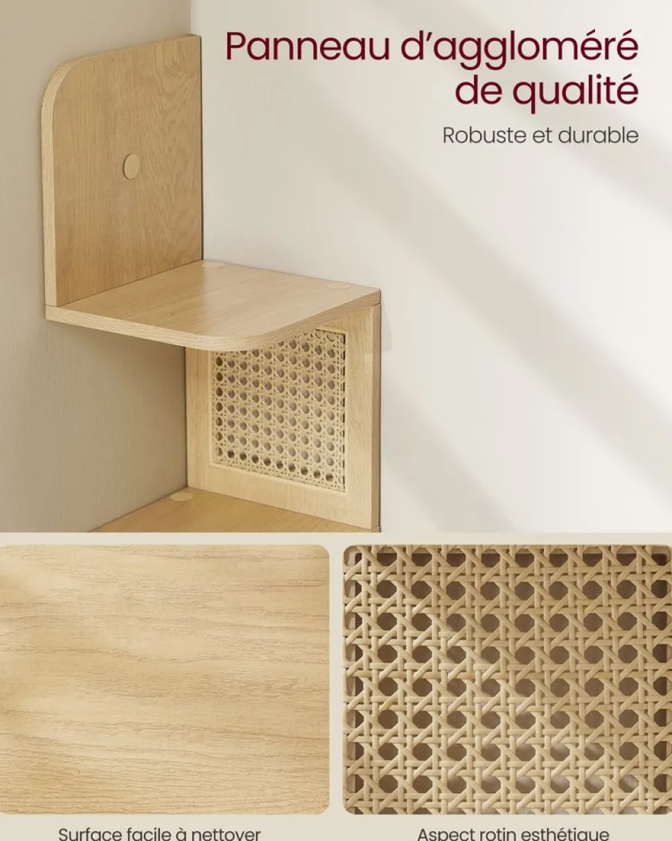 Clearance SONGMICS Ensemble d’étagères d’angle à 4 niveaux argent et beige